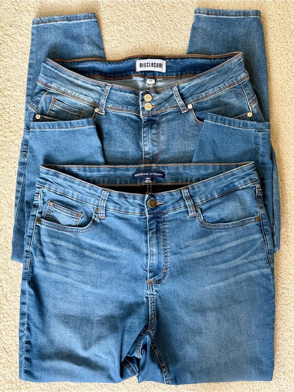 Disclosure & Adrienne Vittadini Blue Women's Jeans Duo - Size 16W